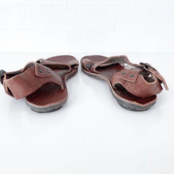 FLY London Womens Ankle Strap Criss Cross Flat Sandals Brown Size 36 - Picture 5 of 7